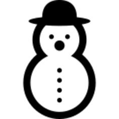 Snowman of rounded shape with rounded hat