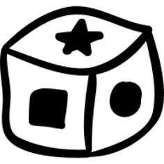 Cube with shapes hand drawn toy