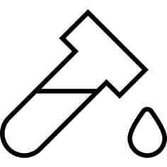 Filled test tube with a drop