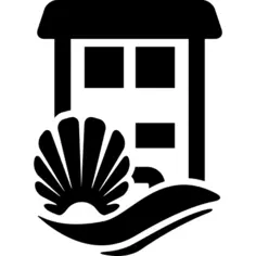 Rural hotel building symbol