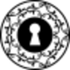 Keyhole in decorative circle