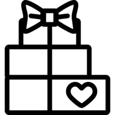 Three Giftboxes with Ribbon and Heart