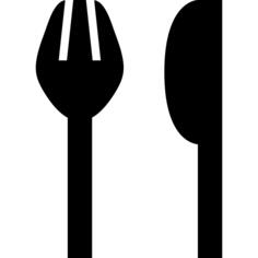 Fork and knife silhouettes