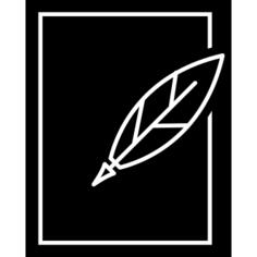 Feather pen and paper outline