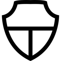 Shield white shape divided in three