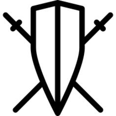 Long Shield with Two Sword Crossed