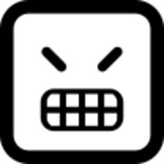 Angry emoticon square face