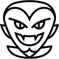 Halloween malefic male face outline