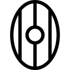 Oval Shield with Three Lines and Circle