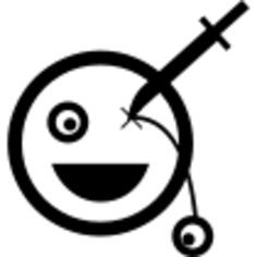 Face nasty draw with a nail nailed in one eye place that is hanging out