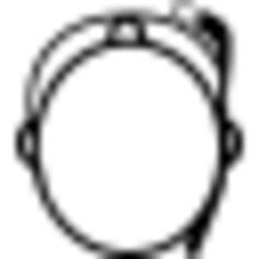 Google glasses on person head from top view