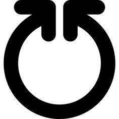 Circle of double up arrows