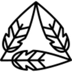 Feathers outline forming a triangular shape