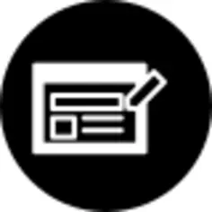 Write symbol on browser window in a circle