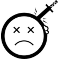 Head with a knife