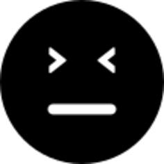 Emoticon square face with closed eyes and straight mouth line