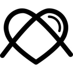 Heart shaped outline with cross lines