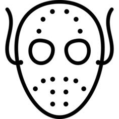 Halloween scary mask outline