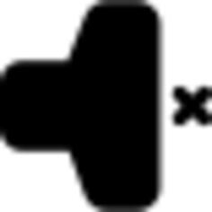 Mute interface audio symbol of a speaker with a cross