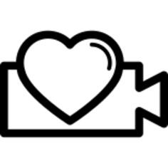 Video symbol with heart shape