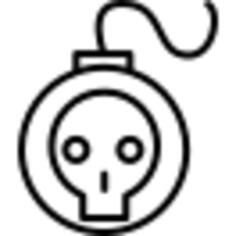 Bomb with skull outline
