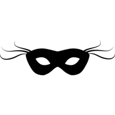 Carnival mask black small shape with thin lines at both sides