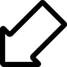 Left down arrow outline