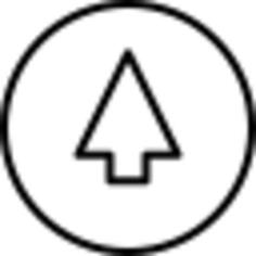 Arrow up outline on circle background