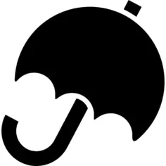 Umbrella opened silhouette