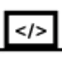 Laptop with code signs on screen
