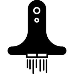 Space ship variant in launching position