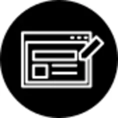 Writing text on browser circular symbol