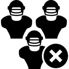 Rugby players in full gear with cross mark