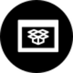Dropbox in browser window circular symbol
