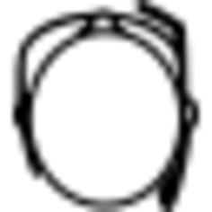 Google glasses on a head from top view