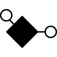 Diamond in black color and small circle outlines