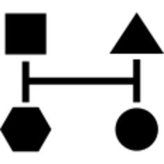 Block scheme of four basic geometric black shapes