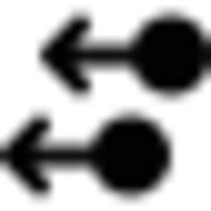 Two arrows pointing left