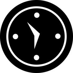Clock circular black tool shape