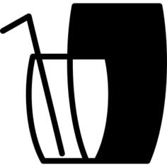 Pitcher with glass and straw