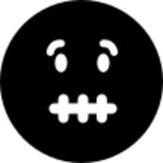 Mute emoticon square face
