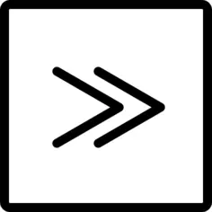 方形按钮轮廓中的右箭头