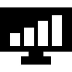 Monitor screen with bars graphic