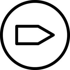 右箭头圆形按钮轮廓