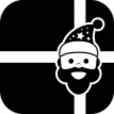 Christmas gift with ribbon and Santa Claus head on it