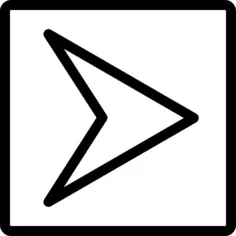 方形按钮轮廓中的右箭头