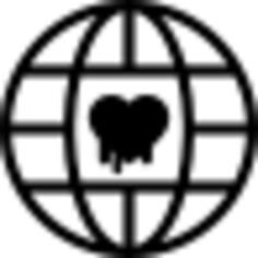 Earth grid with heart symbol of security