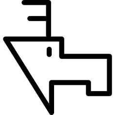 驯鹿脸侧视图轮廓