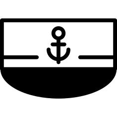 Boat front view with anchor sign