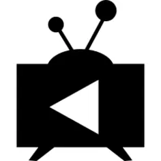 Vintage television with play sign